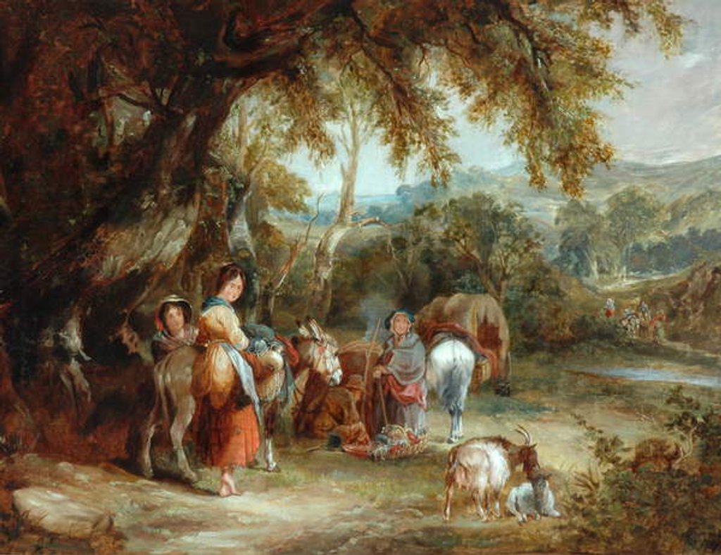 Detail of A Gypsies' Encampment, 1788 by William Shayer
