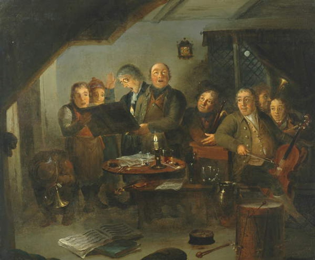 Detail of The Halifax Church Choir practicing at the Ring O' Bells Inn, 1796 by Thomas Farrar