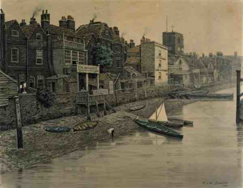 Detail of A Thames View Showing the Adam and Eve Tavern in Chelsea, 1868 by Walter Greaves
