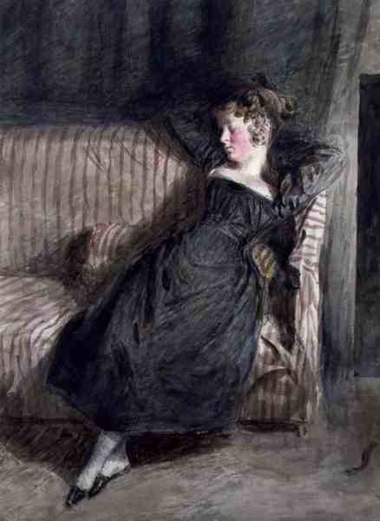 Detail of Young Girl Asleep on a Couch by William Henry Hunt