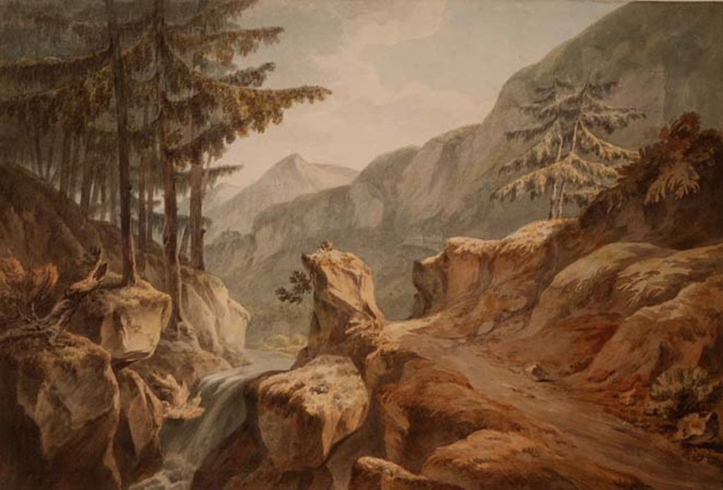 Detail of Mount Splugen, Swiss-Italian Border, 1781 by John Warwick Smith