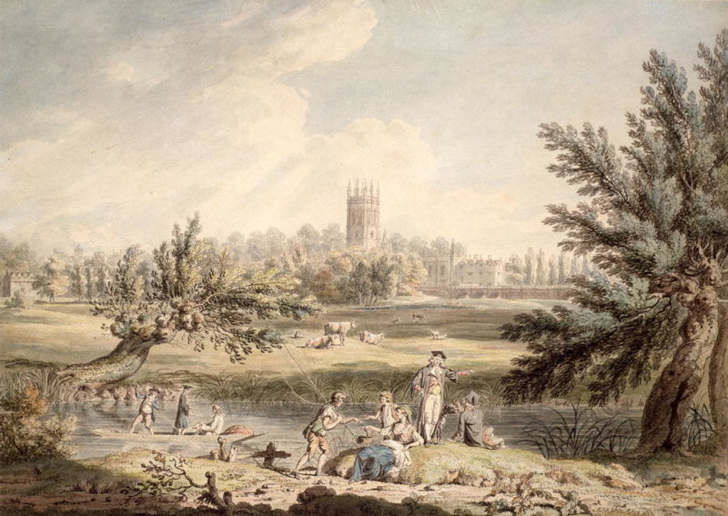 Detail of Magdalen College, Oxford, View from Cherwell Looking North West, 1791-92 by Edward Dayes