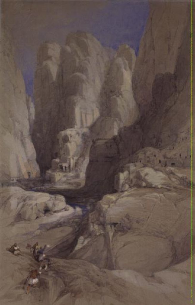 Detail of Entrance to Petra, Jordan, 1839 by David Roberts