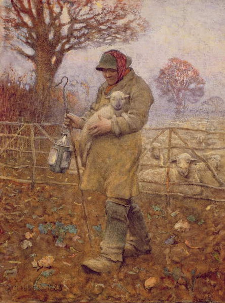 Detail of Shepherd with a Lamb, 1883 by George Clausen