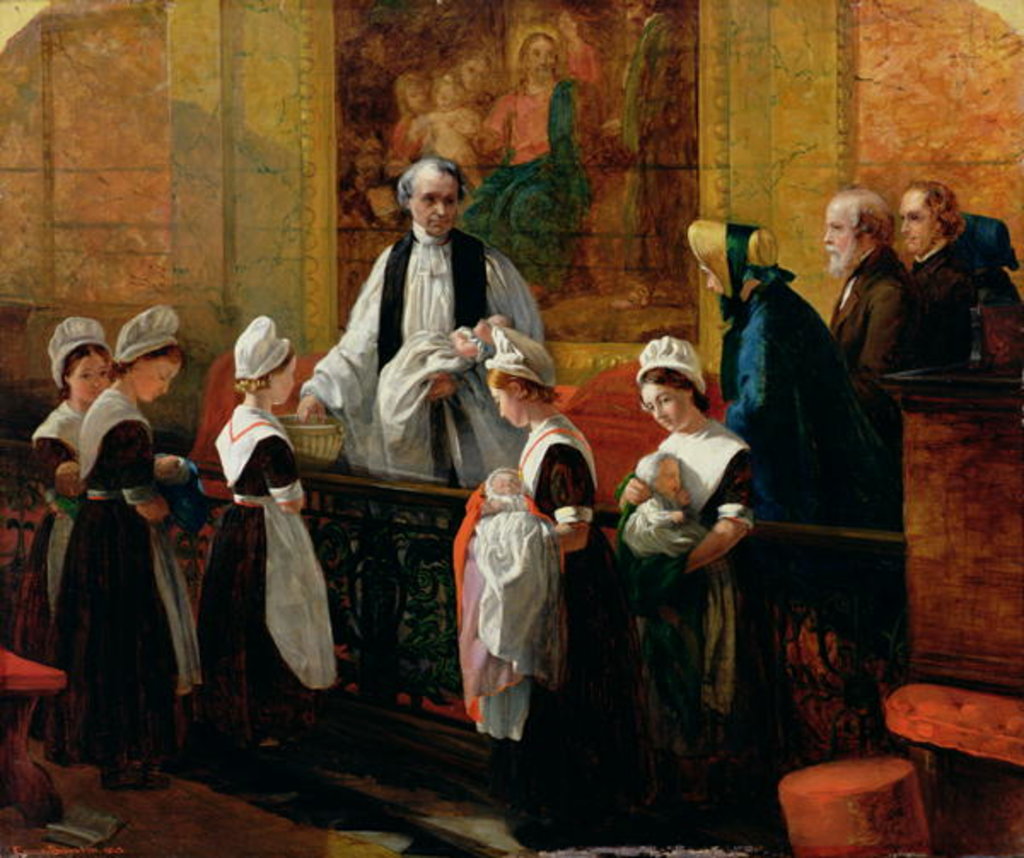 Detail of The Christening, 1863 by Emma Brownlow