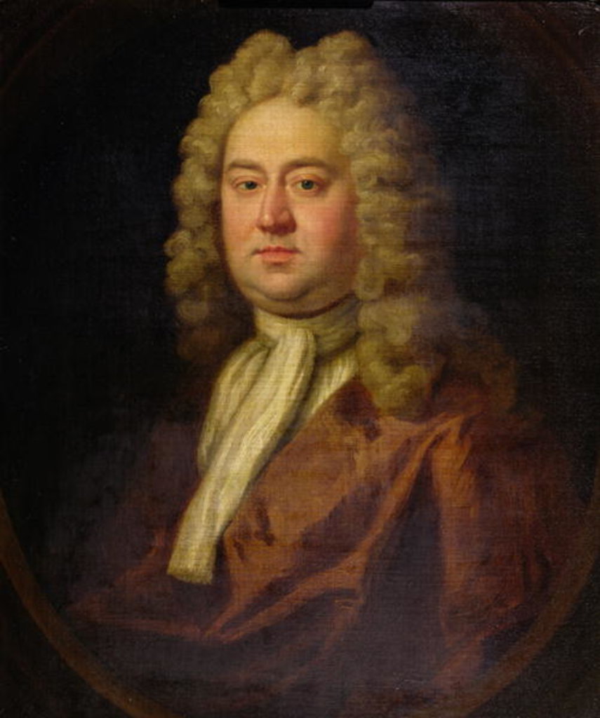 Detail of Portrait of a Gentleman, said to be George Frederick Handel, c.1730 by English School