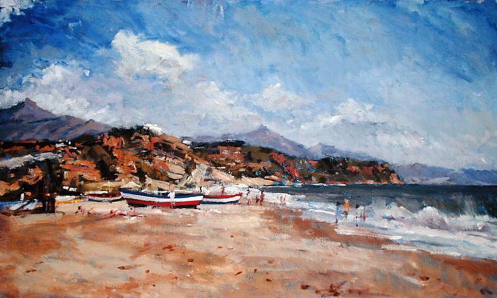 Detail of Beach and Mountains, Nerja, 2001 by Christopher Glanville