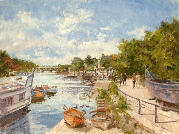 Detail of The Thames at Richmond, 2012 by Christopher Glanville