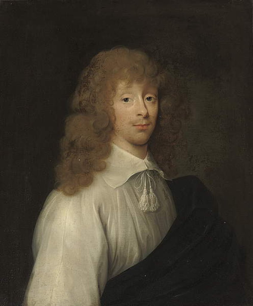 Detail of Portrait traditionally identified as Catherine Vane, dressed as a gentleman by Cornelius I Johnson