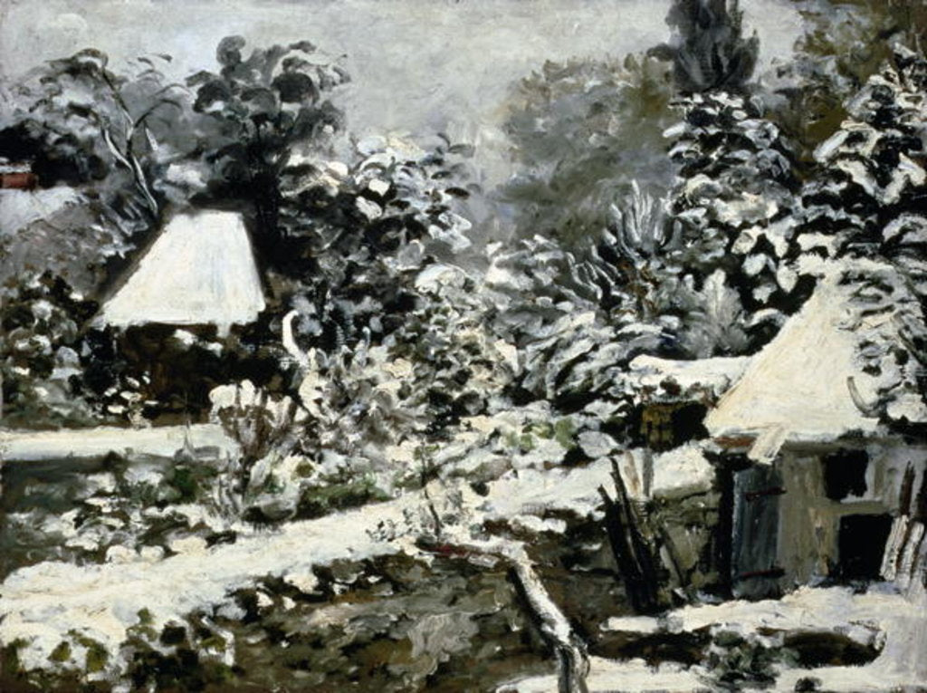 Detail of Landscape, Snow Effect, c.1868 by Pierre Auguste Renoir