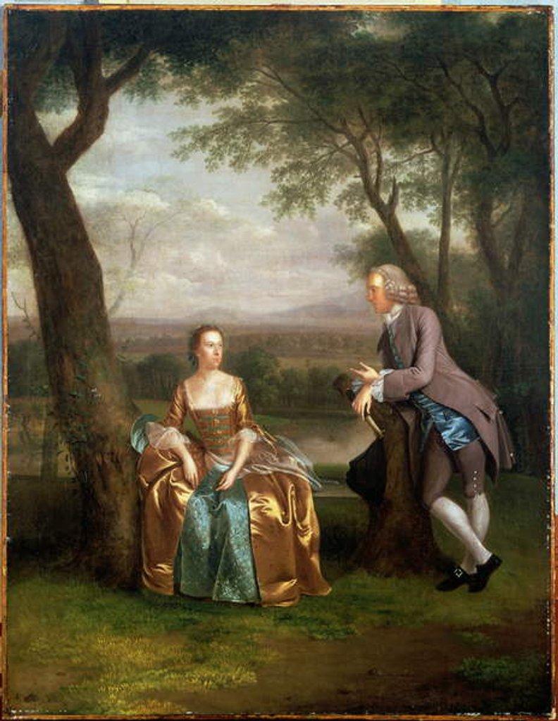 Detail of Portrait of a Couple, possibly Daniel and Mary Swaine of Leverington Hall, Isle of Ely, Cambridgeshire, c.1753 by Arthur Devis