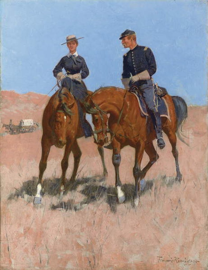 Detail of Belle McKeever and Lt. Edgar Wheelock, c.1899 by Frederic Remington