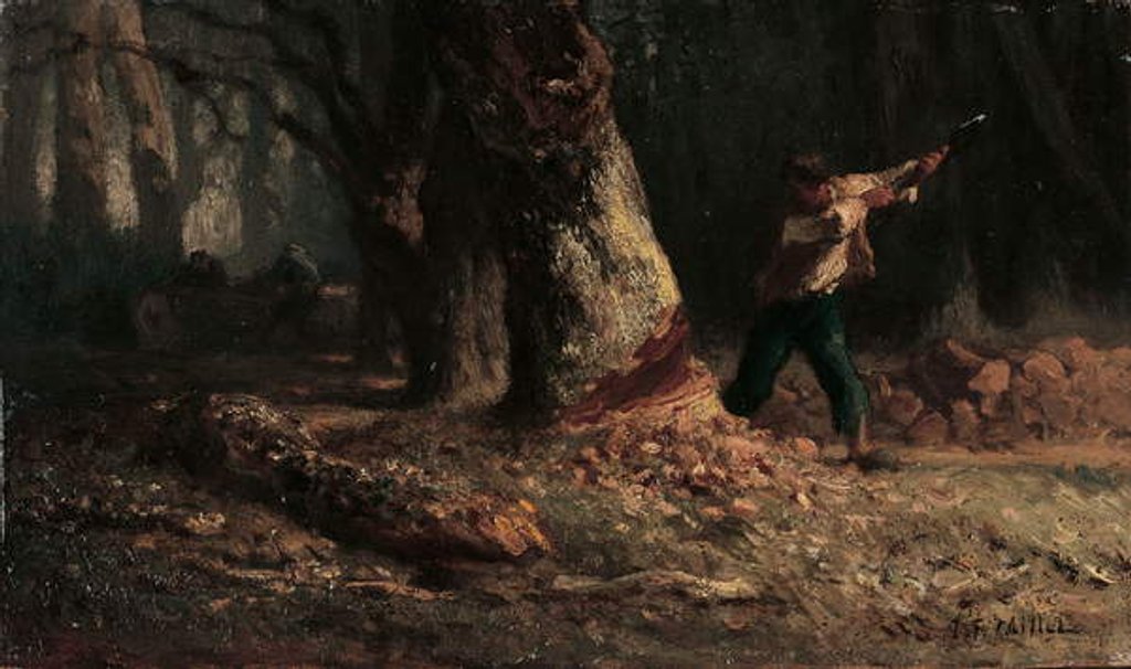 Detail of Woodcutter in the Forest by Jean-Francois Millet