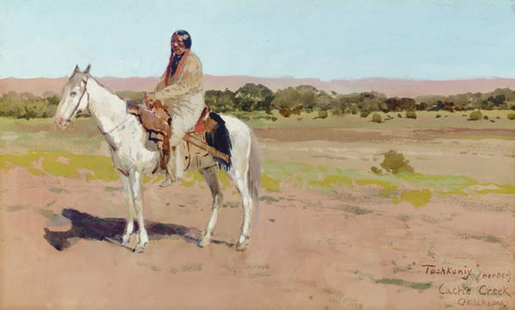 Detail of Tashkoniy, Cache Creek, Oklahoma by Henry Francois Farny