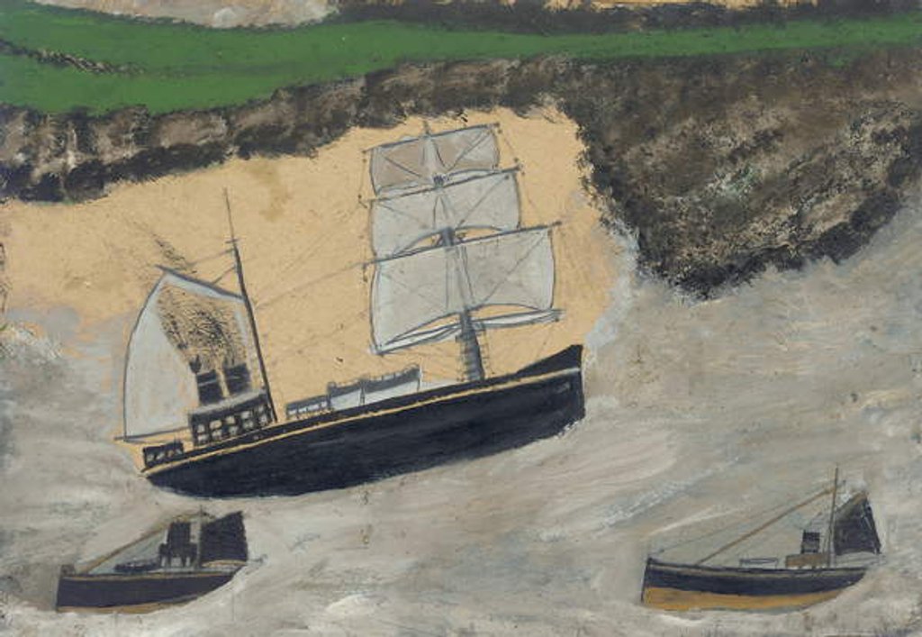 Detail of Three steamers by Alfred Wallis