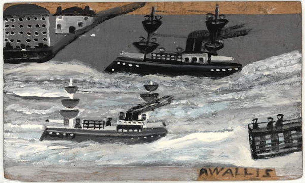 Detail of Gunboats in wartime by Alfred Wallis