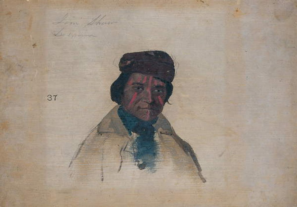 Detail of Jim Shaw, Delaware, 1837 by John Mix Stanley