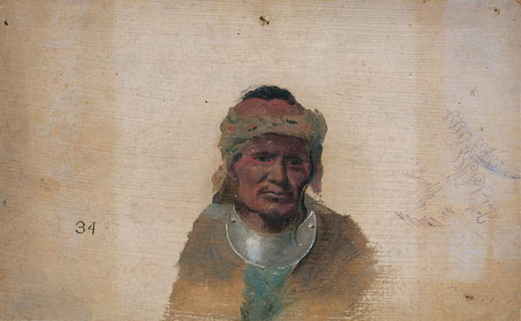 Detail of Unidentified Indian man by John Mix Stanley