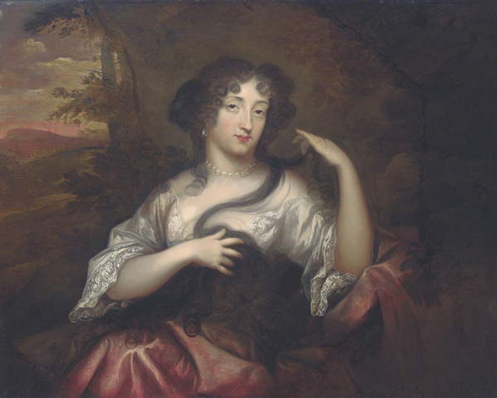 Detail of Portrait of Hortense Mancini, 1680 by Henri Gascars