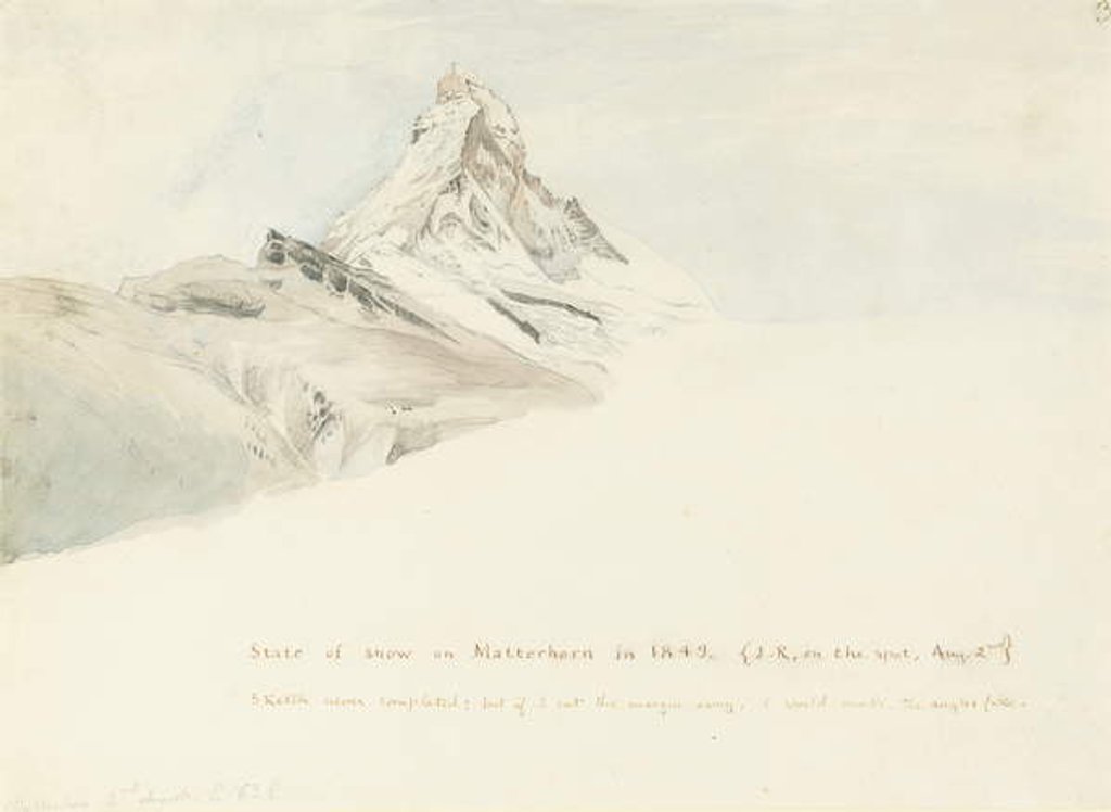 Detail of The Matterhorn, Switzerland by John Ruskin
