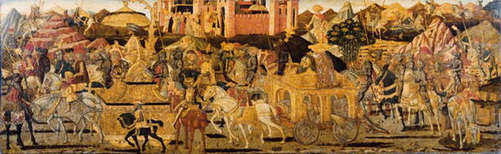 Detail of Cassone central panel: The Triumph of David by Giovanni Di Ser Giovanni Lo Sheggia Guidi