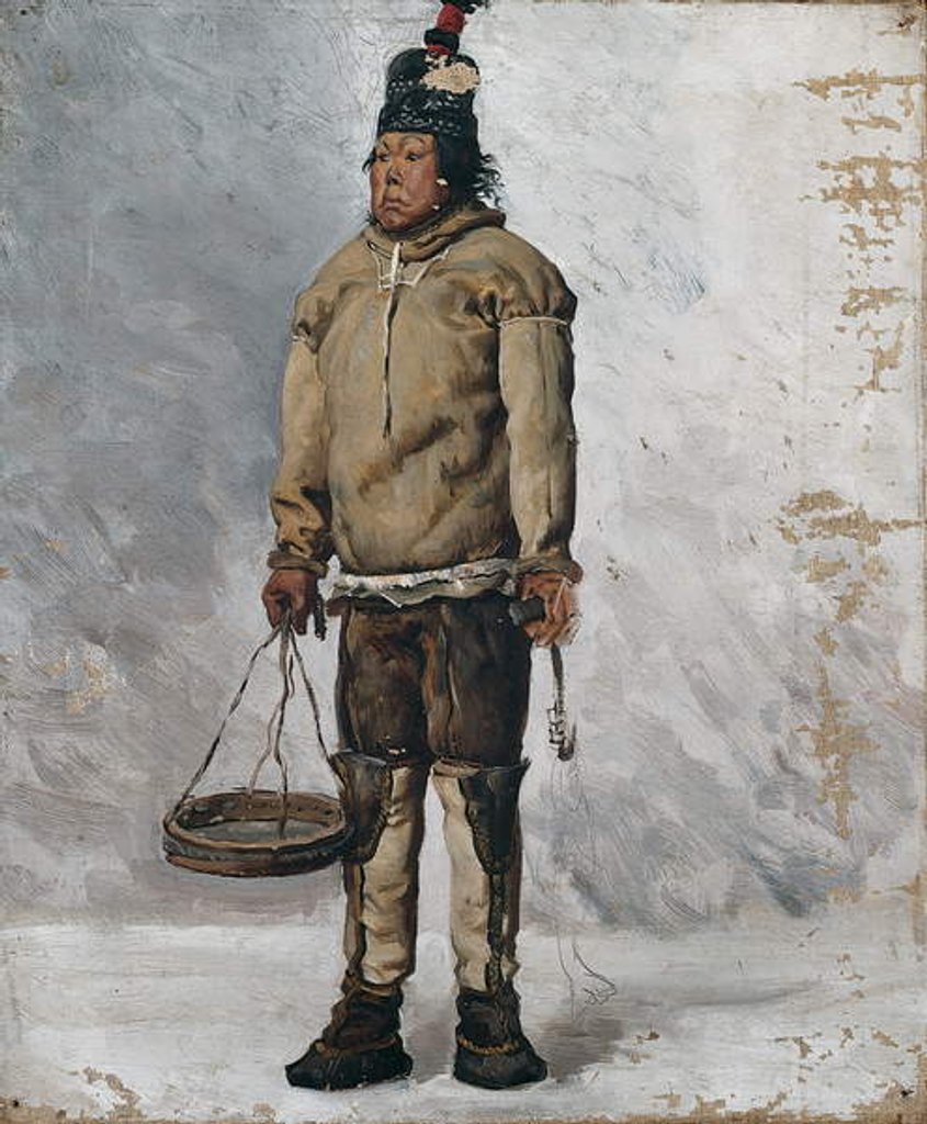 Detail of An Eskimo by Francois Auguste Biard