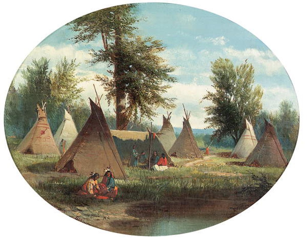 Detail of Assiniboin Camp by John Mix Stanley