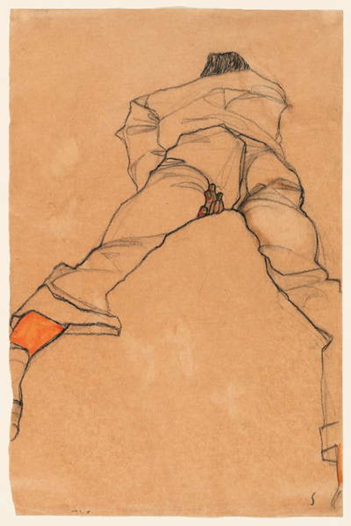 Detail of Man lying on his stomach, 1910 by Egon Schiele
