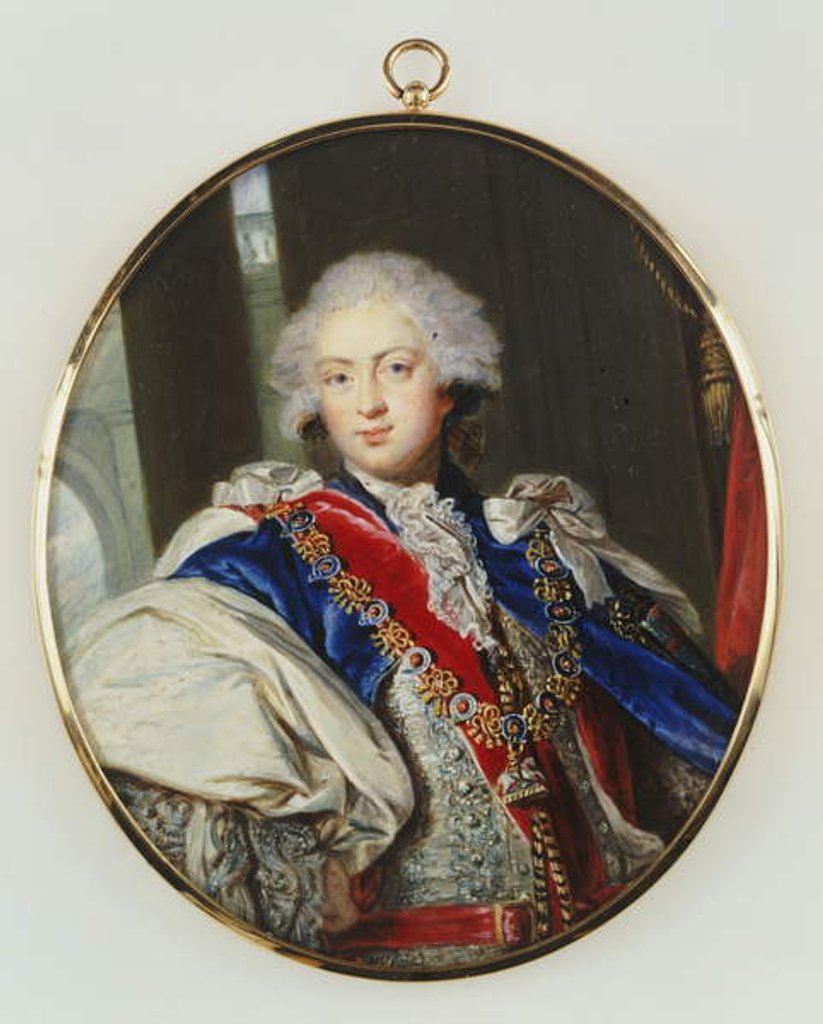 Detail of H.R.H. Frederick, Duke Of York, Three Quarter Length, Full Face, Wearing The Regalia Of The Order Of The Garter by William Grimaldi