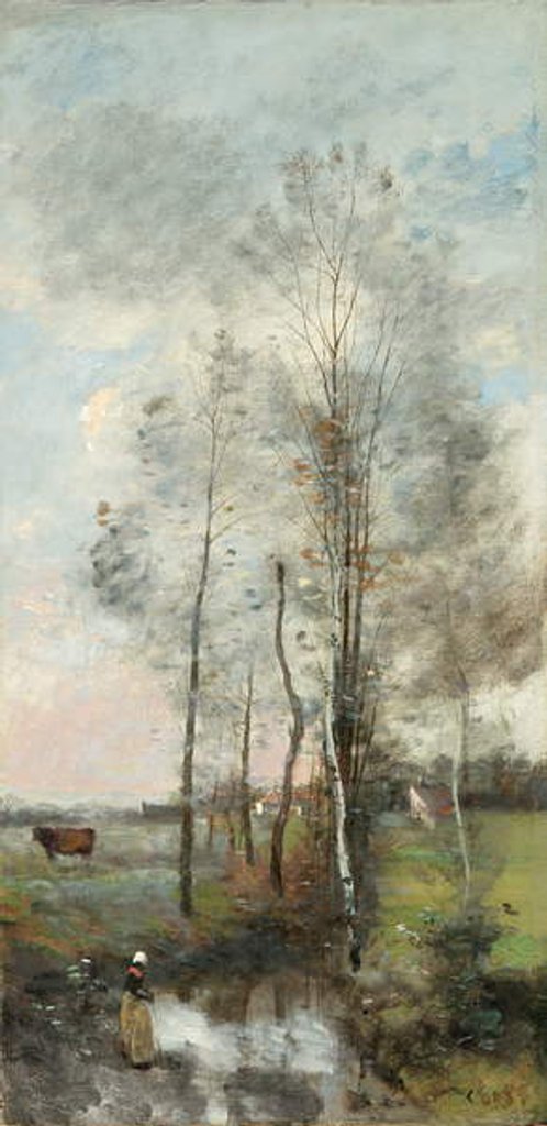 Detail of Copse of Alder and Birch, 1865-70 by Jean Baptiste Camille Corot