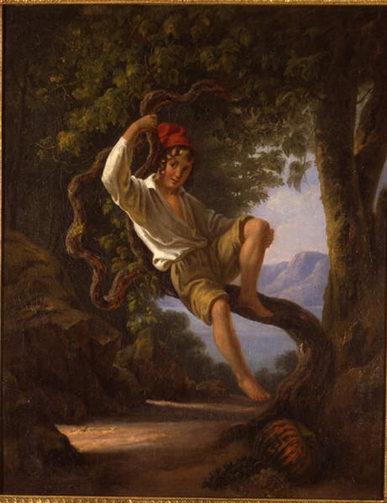 Detail of A Young Boy Climbing a Tree, 1820s by Franz Ludwig Catel