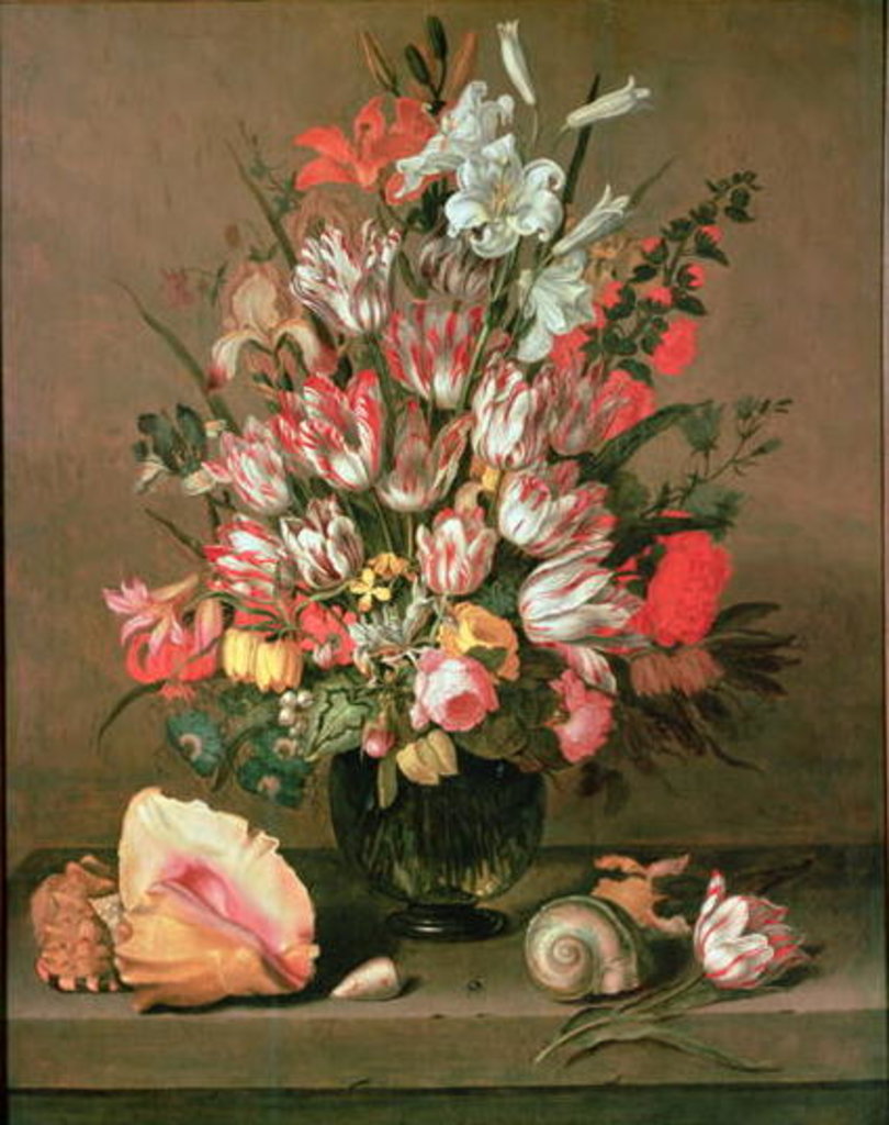 Detail of Tulips, Lilies, Irises and Roses by Anthony I Claesz