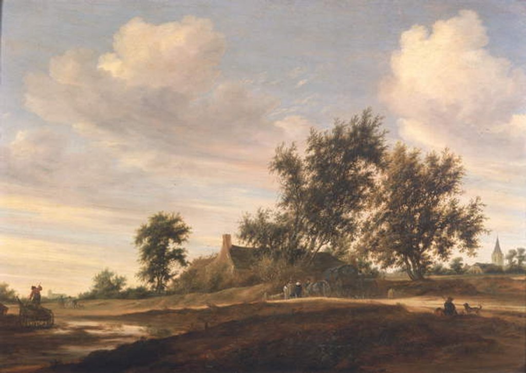 Detail of Extensive wooded landscape by Salomon van Ruisdael or Ruysdael