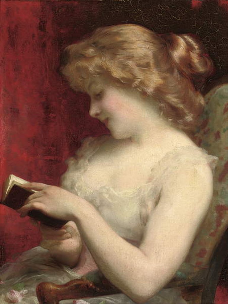 Detail of A Good Read by Etienne Adolphe Piot