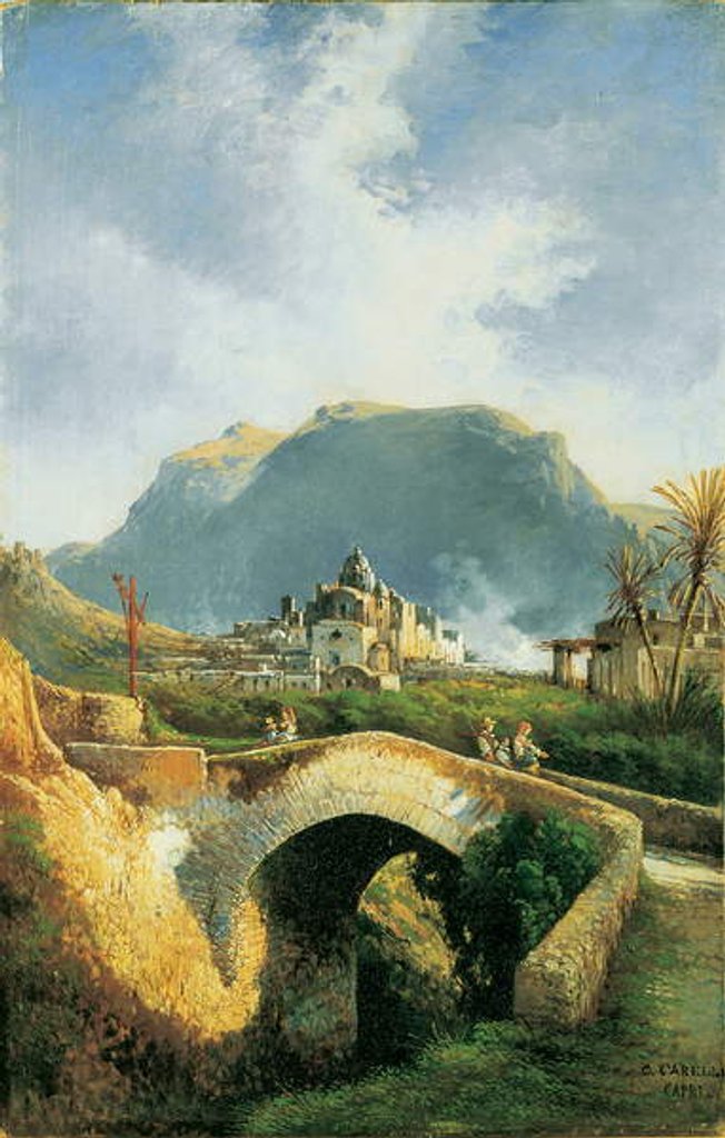 Detail of Capri, Ponte di Tiberio by Consalvo Carelli