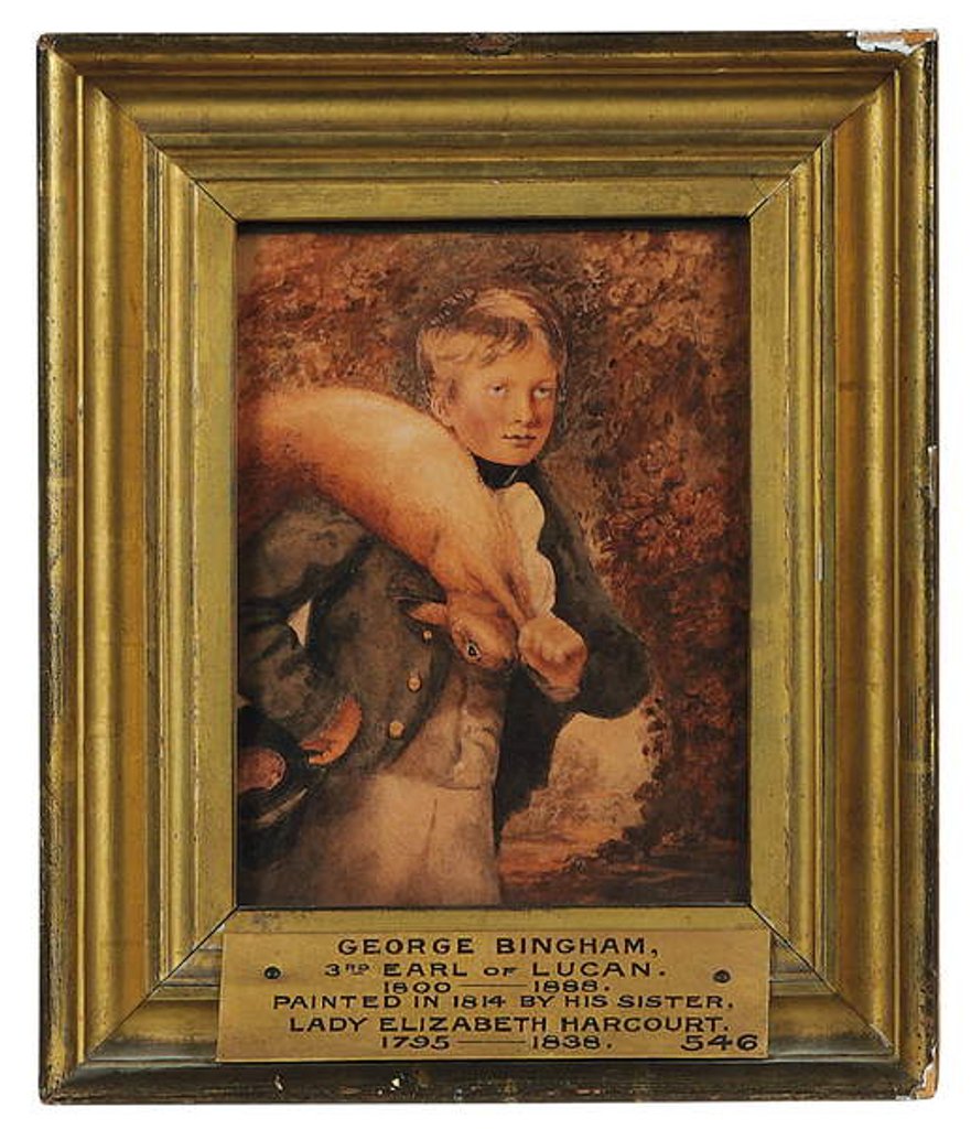 Detail of Portrait of George Bingham as a boy, carrying a hare, 1814 by Elizabeth Harcourt