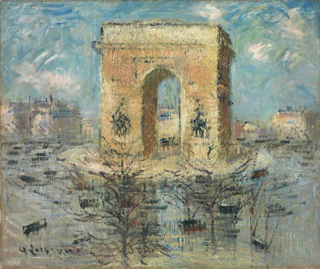 Detail of L'Arc de Triomphe, La Place de l'Etoile, 1929 by Gustave Loiseau