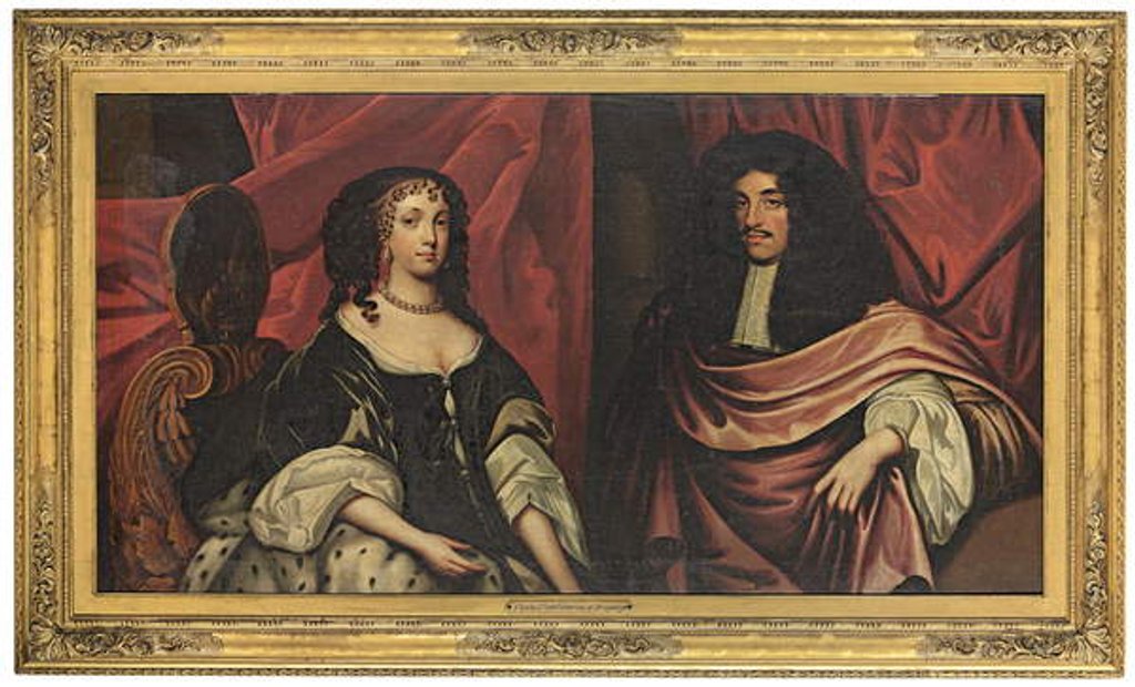 Detail of Double portrait of King Charles II and Catherine of Braganza, c.1665 ( by English School