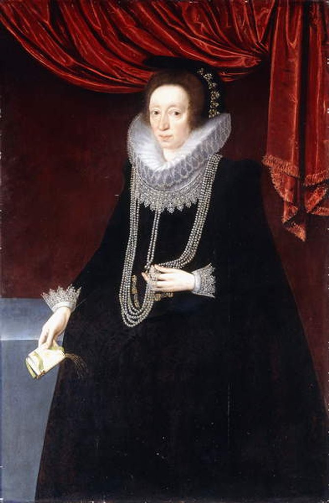 Detail of Portrait of Margaret Belasyse by Marcus the Younger (circle of) Gheeraerts