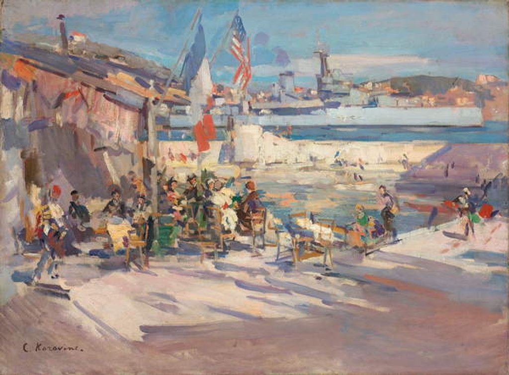 Detail of Cafe in a French Port by Konstantin Alekseevich Korovin
