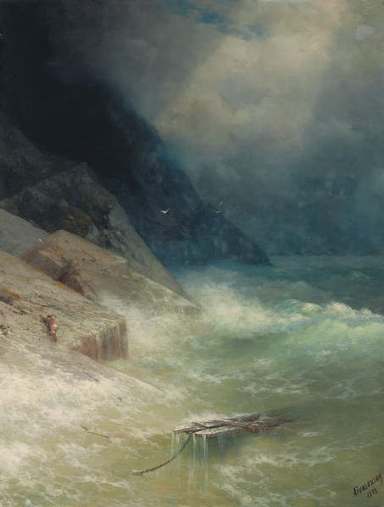Detail of The Survivor, 1892 by Ivan Konstantinovich Aivazovsky