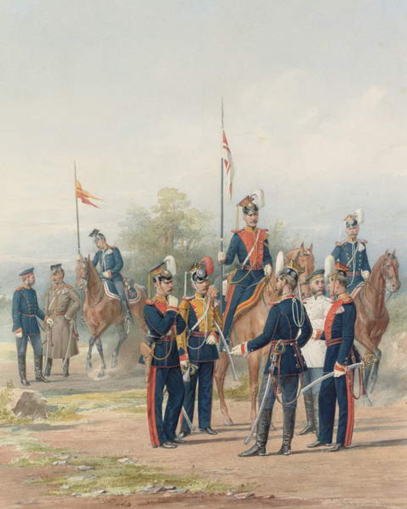 Detail of A Group of Officers and Soldiers from the Life Guard Lancer Regiments of His and Her Majesties, 1873 by Petr Balashov