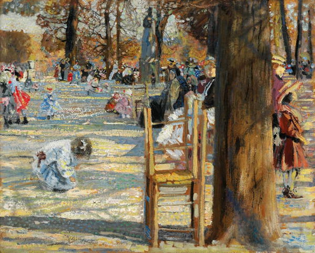 Detail of The Luxembourg Gardens in Spring, 1910 by Isaak Israilevich Brodsky