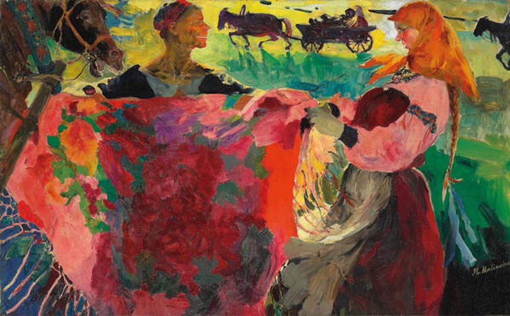 Detail of The Shawl Seller by Filipp Andreevich Maliavin