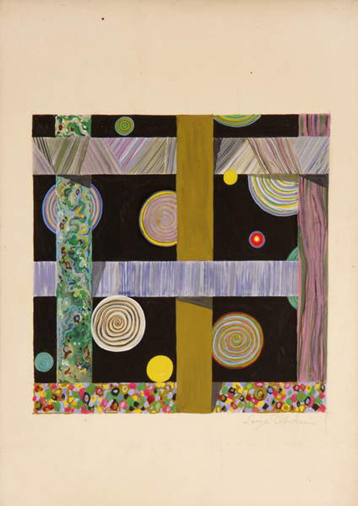 Detail of Textile design with spirals by Sergei Vasil'evich Chekhonin