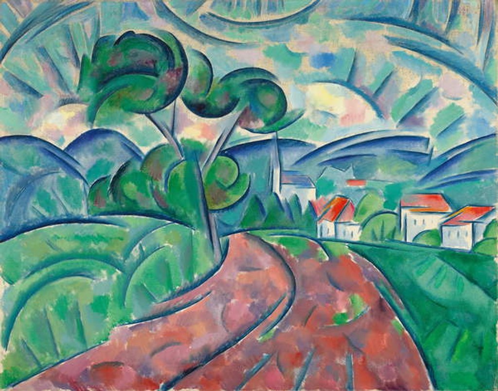 Detail of The Road to the Village; La route au village, c.1908-1912 by Daniel Vladimir Baranoff-Rossine