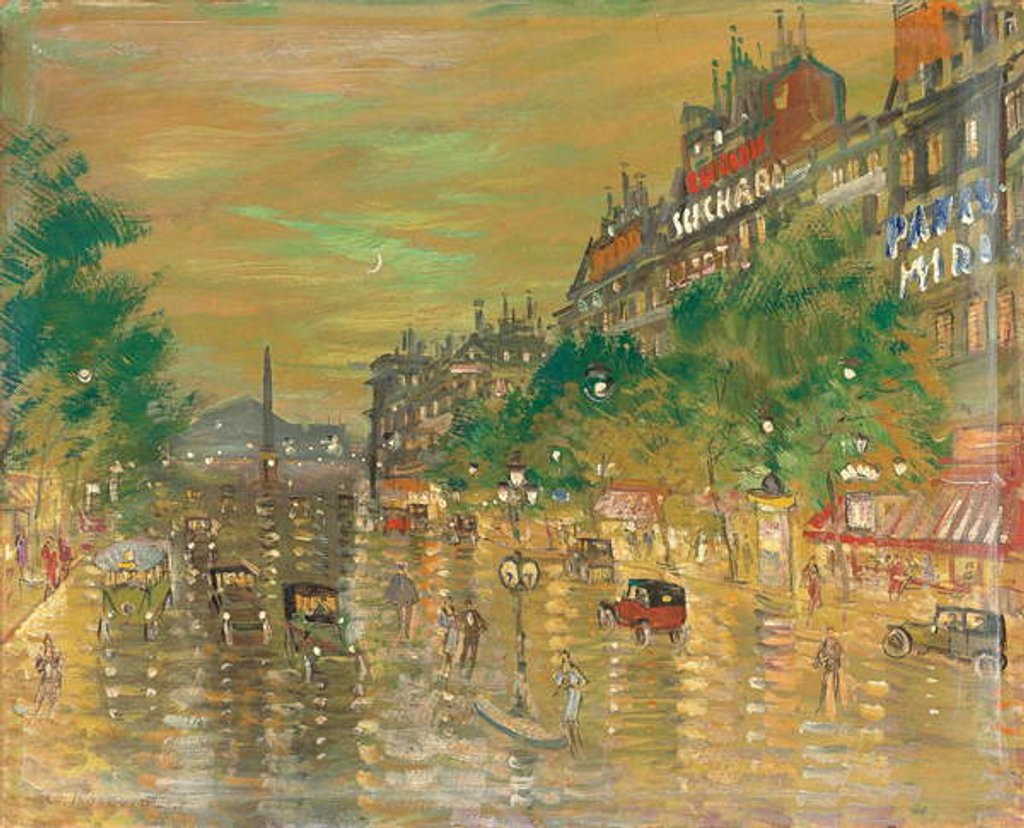 Detail of Rue Royale, Paris, by Konstantin Alekseevich Korovin