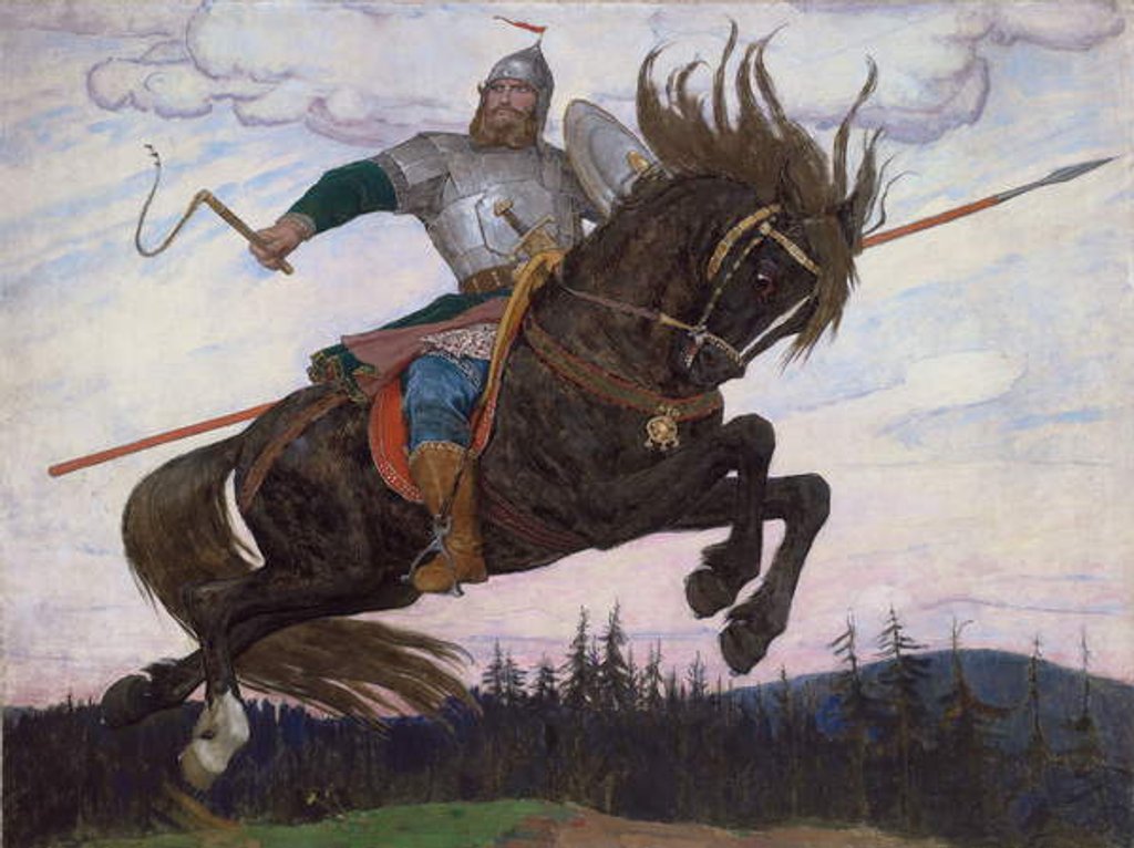 Detail of A Bogatyr, 1920 by Victor Mikhailovich Vasnetsov