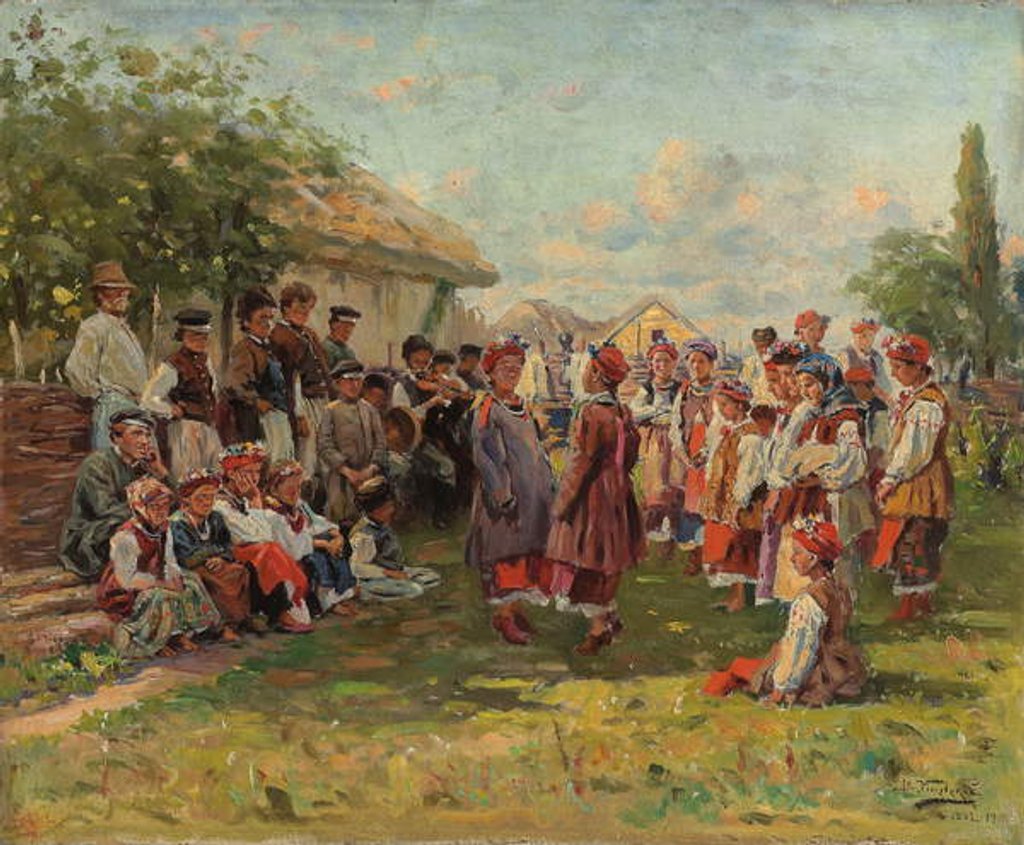 Detail of Festival in a Ukrainian Village, c. 1882-1917 by Vladimir Egorovic Makovsky