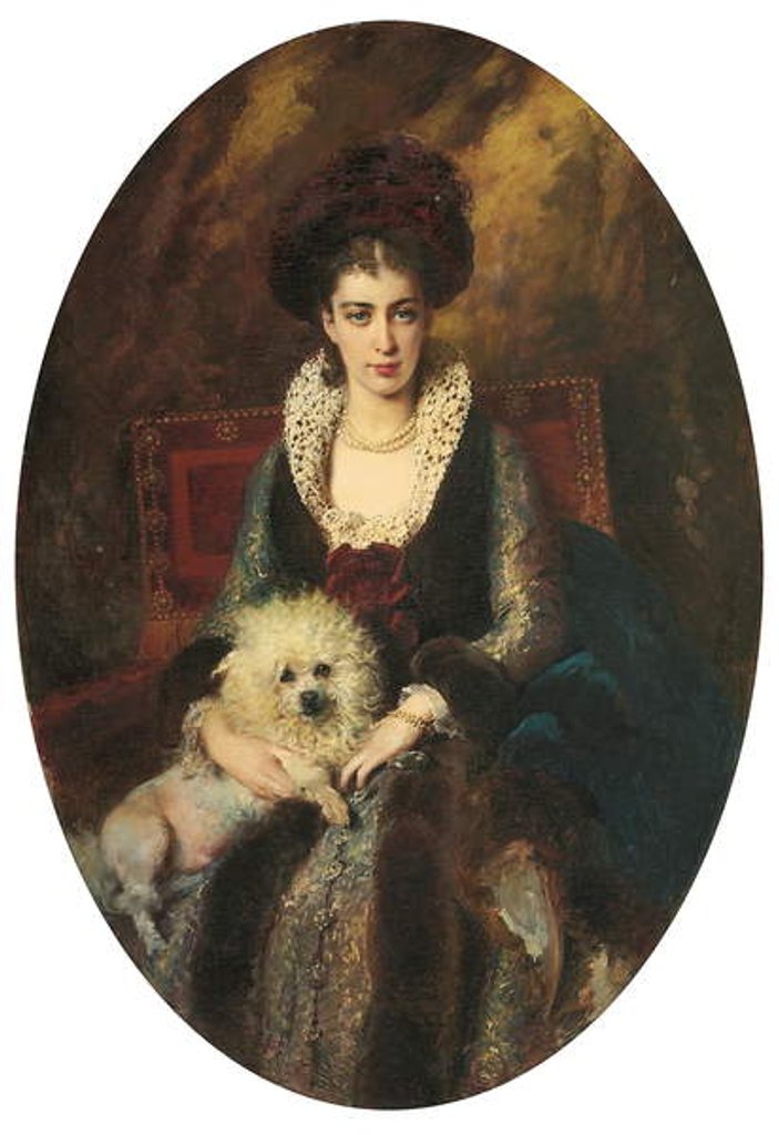 Detail of Portrait of the artist's wife, Maria Alekseevna Makovskaya, by Konstantin Egorovich Makovsky